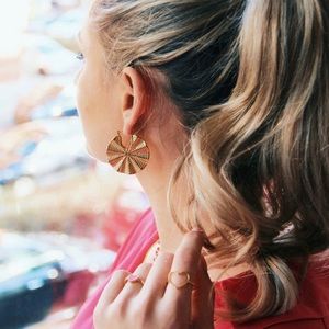 Stainless Steel Fan Earrings.